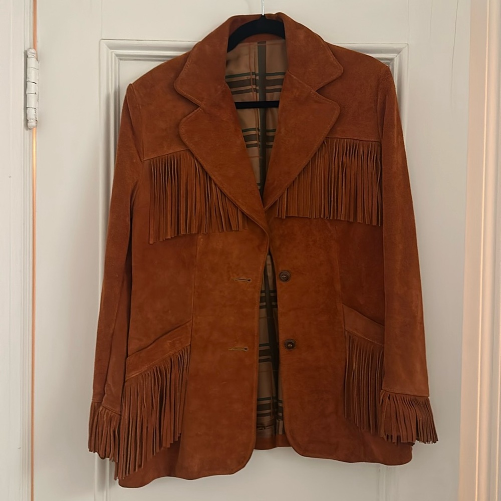 Vintage suede fringe jacket